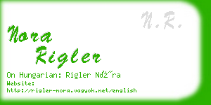 nora rigler business card